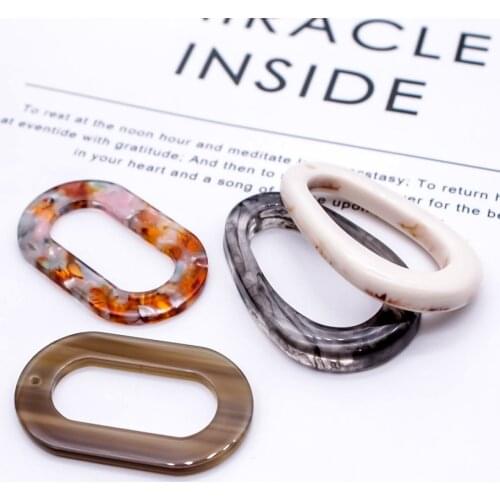 ZEROUP Ear Drop Acrylic Oval Shape Earring Accessories Pendant Necklace Charms Jewelry Finding Diy Handmade Material 6pcs