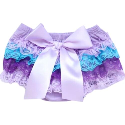 7 Color Baby Underpants Children Lace Shorts Girls/Boys Underwear Cotton Bow Cute Baby PP Diaper Panties