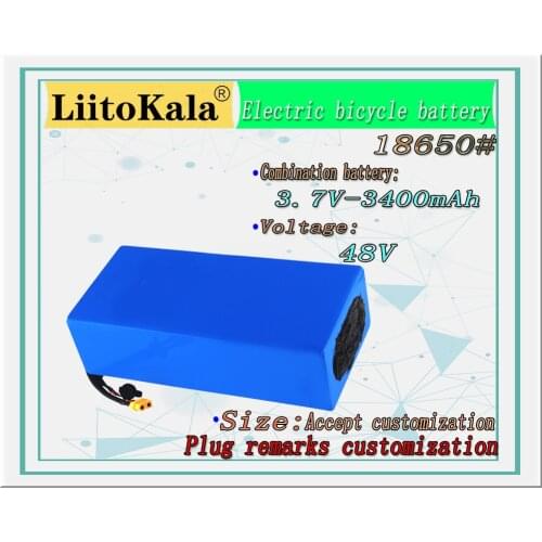 LiitoKala 18650 48V 20AH 30ah 15ah 12ah 25ah High power Electric Bike Battery 48V 18650 Lithium Battery with 20A BMS XT60 plug
