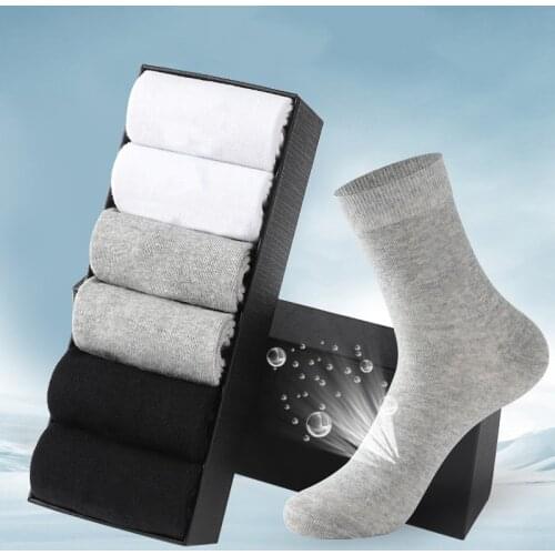 AMOZAE Mens Black Socks