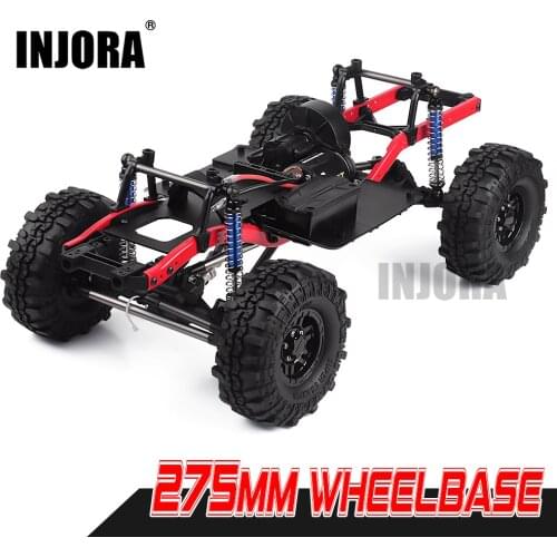 INJORA RC Car 275mm Wheelbase Assembled Frame Chassis with Wheels for 1/10 RC Crawler Car SCX10 D90 TF2 MST