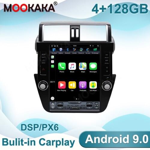 Android 9 Tesla Screen Car Multimedia Player For Toyota Land Cruiser Prado 150 2014-2017 GPS Navigation Auto Video Audio Stereo