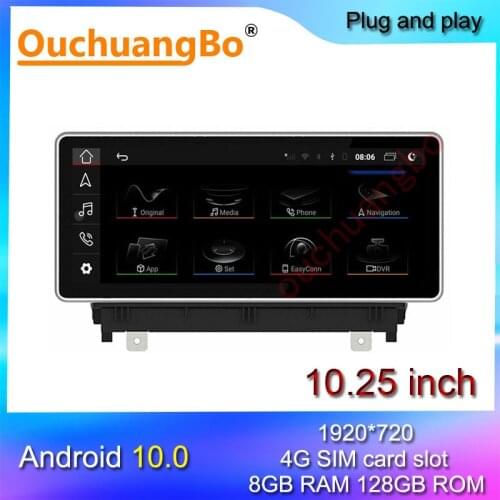 Ouchuangbo car radio recorder for 10.25 inch A3 8V 2014-2019 android 10 audio video player 1920*720 HD screen 8GB+128GB