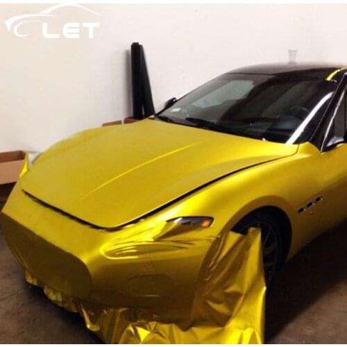 Car styling Matt gold Chrome Vinyl film Car Wraps Sticker Color Changing Car foil Auto Accessories car decal