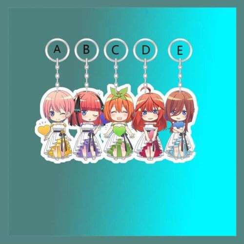 Anime Keychain The Quintessential Quintuplets Nakano Itsuki Miku Nino Yotsuba Ichika Acrylic Keyring strap Figure 6cm