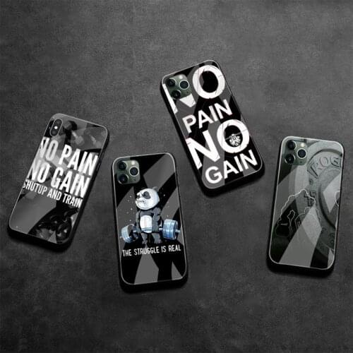 Bodybuilding Gym Fitness Equipment Phone Case Tempered Glass For iPhone 12 pro max mini 11 Pro XR XS MAX 8 X 7 6S 6 Plus SE 2020