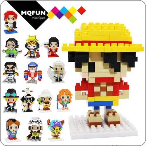 CKL anime Japan Cartoon one piece Luffy Chopper Zoro diamond plastic building blocks bricks action figures model educational toy