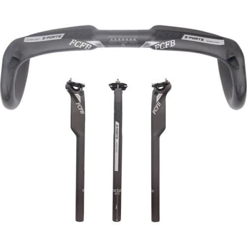 FCFB black grey internal handlebar UD handlebar 3k seatpost road bike bicycle mountain bike seatpost