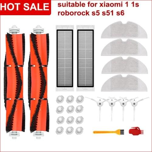 For xiaomi 1s HEPA Filter Side Brush Main Brush MI Robot Vacuum Cleaner Roborock S50 S5 Max Mijia Vacuum Cleaner Accessories