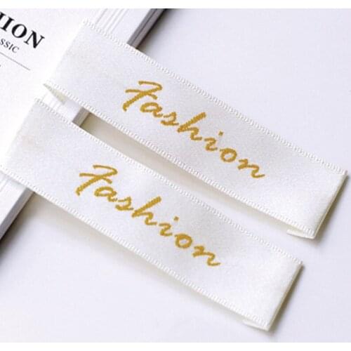 Customized (1000pcs/lot) iron on clothing woven labels with brand logo, hot melt glue heating adhesive labels/tags Free shipping