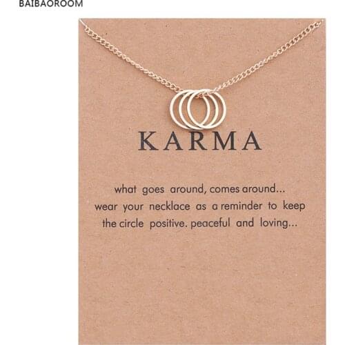 Karma Gold-color Three Circle Necklace