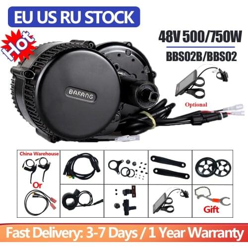BAFANG 750w 500w 48V Brushless Motor BBS02 BBS02B Electric Bicycle Motor Mid Drive Bike Central Engine Ebike Conversion Kit