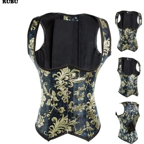 Plus Size Sexy Steel Boned Corset Underbust Corsets And Bustiers Black Embroidery Corselet Women Corsage Corpete