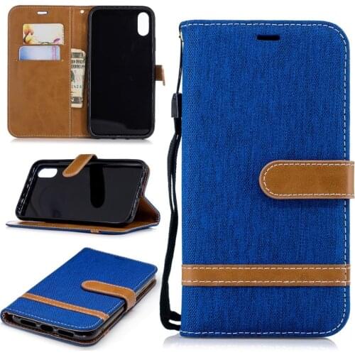 Cowboy Leather Cases Contrast Color For iphone 13 12 SE 2020 11 Pro XR X XS Max 8 7 6 6S Plus 5 5S Cloth Canvas Stand Cover P07F