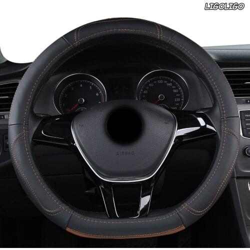 LIGOLIGO Leather Car Steering Wheel Cover For Luxgen U7 U5 U6 M7 V7 S5 S6