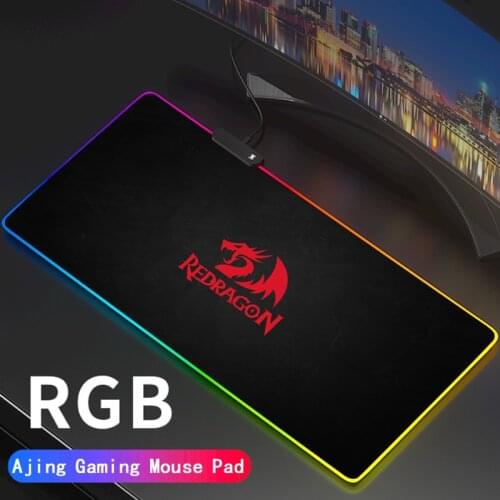 Red Dragon RGB LED Mouse Pad Xxl Gamers Mesa Gamer Decoration Computer Gaming Accessories Backlight Mat Gloway WOW for Redragon