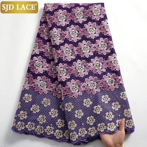 SJD LACE High Quality Embroidered Voile Lace Newest African Swiss Lace Soft Nigerian Cotton Inspired Fabric Smooth MaterialA2454