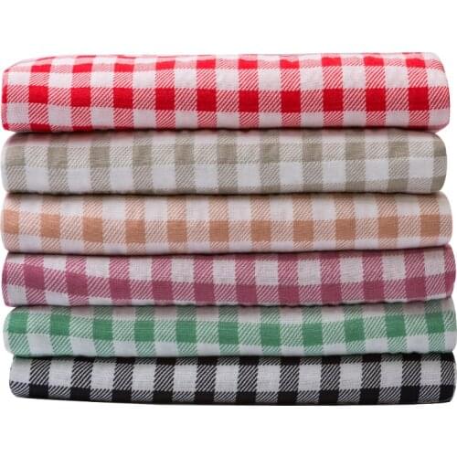 145cmx50cm Summer Light Pure Cotton Printed Small Plaid Fabric Cotton Dress Anti-mosquito Pants Shirt Children Clothing Fabric