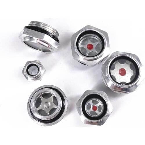 M12 M14 M16 M18 M20 M22 M36 M40 M60 Metric Male Thread Aluminum Oil Sight Glass Window Hex For Air Compressor Lathe