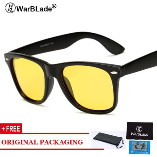 WarBLade Yellow Night Vision Sunglasses Men Square Mirror Sun Glasse With Brand Logo Luxury Eyewears UV400 Goggles Male 1029