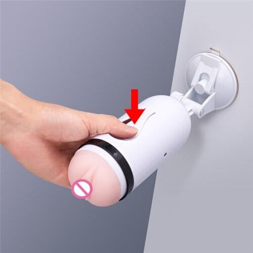 Male Sex Toys Masterbator Realistic Vagina Penis Hands-Free Strong Suction Cup Sex Machine Sexual Toy Adult Sex Shop Silicone