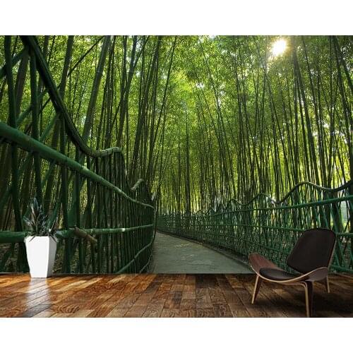 Papel de parede bamboo forest natural landscape 3d wallpaper mural,living room bedroom wall papers home decor
