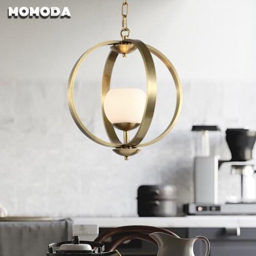 【Brass Globe】Bedroom Pendant Lights Modern Golden Round Hanging Lamp for Dining Living Room Loft Corridor Luxury Indoor Lighting