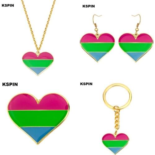 Polysexual Earrings Polysexual Necklace Polysexual Key Ring Polysexual Badge Set Earrings Jewelry For Women Men Lovers Gift