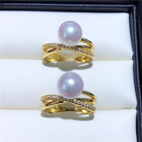 Popular Fashon Ring Base Mountings Findings Settings Adjustable Ring Jewelry Parts Fittings Accessories for Pearl Beads Stones