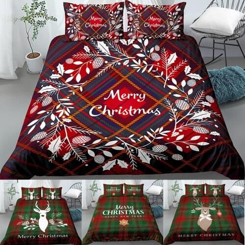 3D Christmas Deer Bedclothes With Pillow Case Duvet Cover Pillow Shame Animal Printing Bedspreads For Luxury Kids Bedding Set