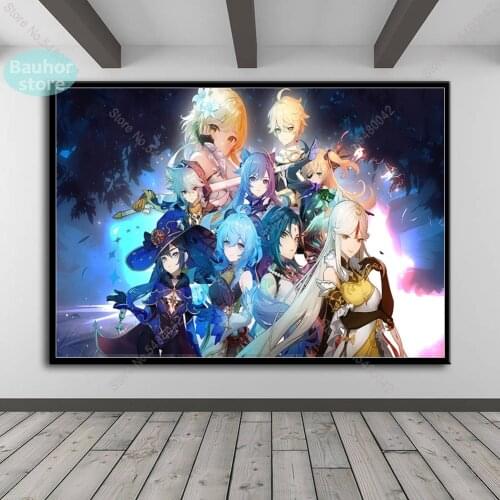 Genshin Impact Series Poster Canvas Painting Posters and Prints Wall Art Picture for Living Room Home Mural Decoration