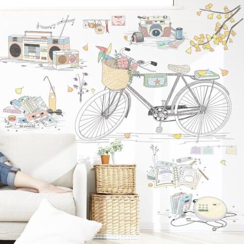 Retro Art Wall Stickers Bedroom Decor Bedside Sofa Corridor Creative Backdrop Wall Decals Self Adhesive Living Room Decoration