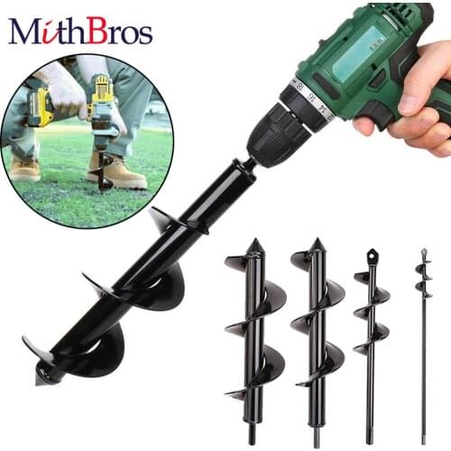Garden Auger Spiral Drill Bit Flower Planter Bulb HEX Shaft Drill Auger Yard Gardening Bedding Planting Hole Digger Tool