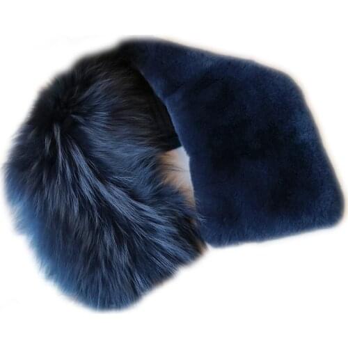 2019 new Fashion Winter 100% Natural rabbit Fur fox fur scarf Collar 75cmX17cm Women Real Collars fox scarf Wholesale