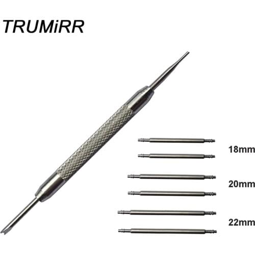Universal Watch Band Repair Kit Stainless Steel Watchband Link Remover Tool with 18mm 20mm 22mm Double Flange Spring Bar Pins