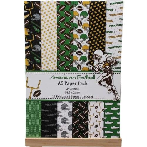 12Sheets A5 Wrapping Paper American Football Single-side Patterned Paper For Making DIY Scrapbooking Paper Crafts And Arts