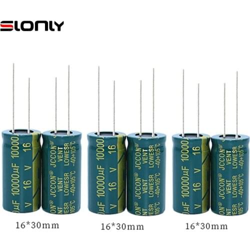 5pcs-30pcs/lots of 10000uF 16V 16x30mm JCCON Pitch 7.5mm Green Gold Audio Amplifier High Frequency Low Resistance Capacitors