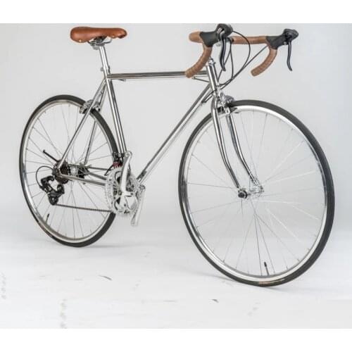 METTLER Road Bike Retro Electroplating Racing Curved Handle Unsex Straight Handlebar 700C Double V Brake High Carbon Steel Frame