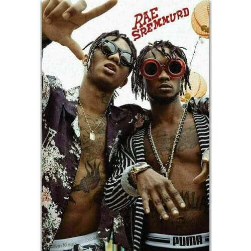 Custom Hot Rae Sremmurd Swae Lee Rap Music Group 2 Silk Cloth Poster Art Bedroom Decoration