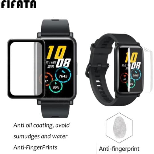 FIFATA 3D Curved / HD Clear TPU Full Edge Protective Film For Huawei Honor Watch ES Fit Smartwatch Screen Protector Accessories
