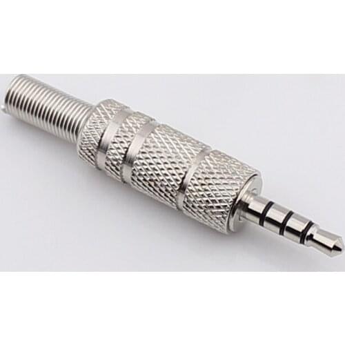 1pcs 3.5mm Plug 4 Pole RCA Connector Plugs 3.5 jack Stereo Headset Dual Track Headphone Welding Type