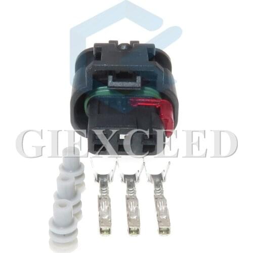 2 Sets 3 Pin 1488991-1 Auto Reversing Radar Probe Cable Socket Waterproof Female Wire Plug For Ford Land Rover