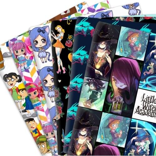 50*145cm Cartoon Girl Satin/Pure/Polyester Cotton/Stretch Knit Fabric Tissue DIY Sewing Quilt Needleworwork Cloth Material