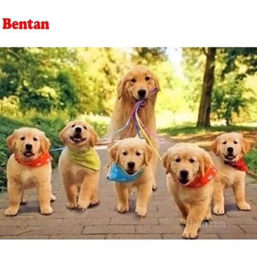 5D Diamond Painting Diamond Embroidery Labrador pet dog family DIY Rhinestones Art Beaded Cross Stitch Kit Wall decoration new