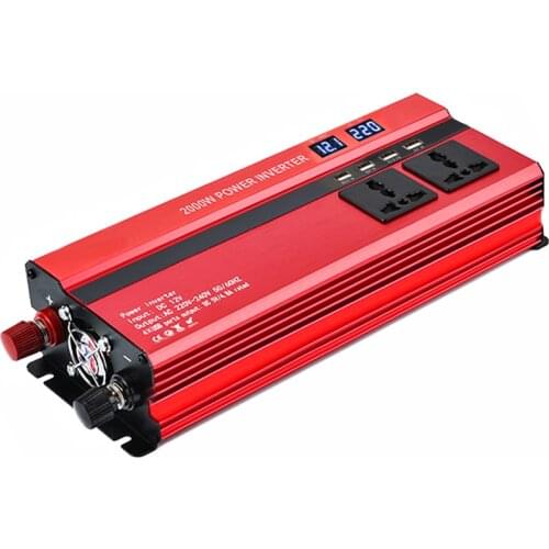 Car Inverter 12v 220v 2000W Voltage Transformer Car Converter 12 to 220 Inversor Auto Power Inverter Charger Adapter Display