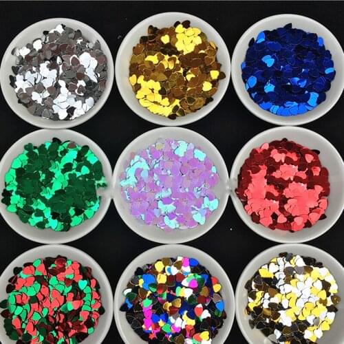 1000g 4mm 6mm Loose Sequins Heart Couture Sequin Paillettes for Embroidery Bridal Applique Arts Crafts DIY Craft Embellishment