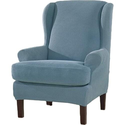 Sloping Arm King Back Chair Cover Elastic Armchair Wingback Chair Wing Back Chair Cover Stretch Protector SlipCover Protector