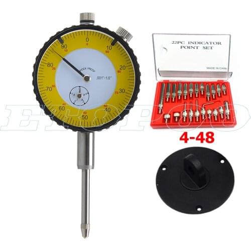 0-10mm /1inch Dial Indicator 22Pcs M2.5 and 4-48 Thread Tip For Dial & Test Indicators Steel Dial Indicator Point Set