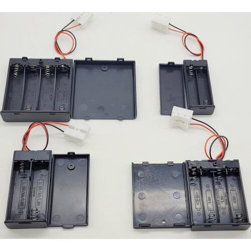 Battery Holder/Case Power Bank Cases Button Coin Cell Battery Case With ON-OFF Switch Linker Plug 3V/6V battery Storage Box