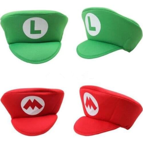 Adult Kids Game Super Luigi Bors Cosplay Hats Red Green Cap